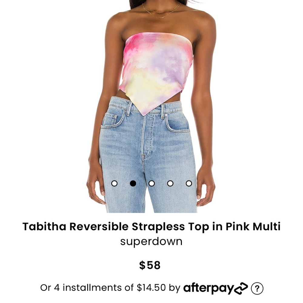 Revolve super down never worn tags removed tie dyed scarf tube top